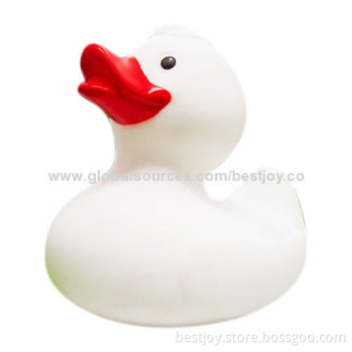 White Color Rubber Ducky Bath Toy, RoHS Mark, Ideal for Children